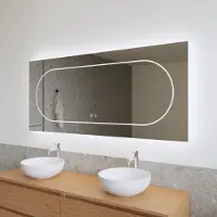 Gliss Design Spiegel Nova 100x70 cm Incl. Spiegelverwarming Direct en Indirect LED-verlichting