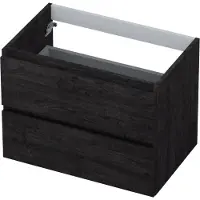 Ink Onderkast 2 laden greeploos met houten keerlijst 70 cm x 45 cm x 52 cm Houtskool eiken 1257118