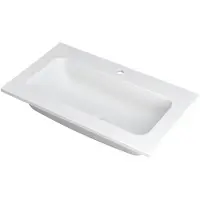 Ink wastafel faktor polystone centraal met 1 kraangat 80 cmx45 cmx1,5 cm mat wit 3407201