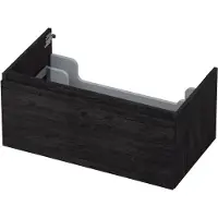Ink Onderkast 1 lade greeploos met houten keerlijst 80 cm x 45 cm x 35 cm Houtskool eiken 1257528