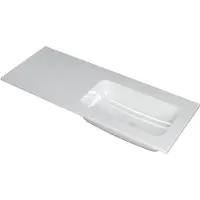Ink Wastafel Faktor polystone rechts zonder kraangat 120 cm x 45 cm x 1,5 cm Glans wit 3407027