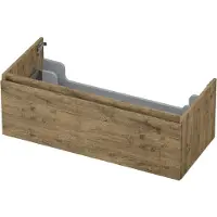 Ink Onderkast 1 lade greeploos met houten keerlijst 100 cm x 45 cm x 35 cm Naturel eiken 1257543