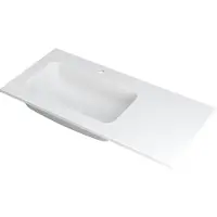 Ink wastafel faktor polystone links met 1 kraangat 100 cmx45 cmx1,5 cm mat wit 3407215