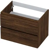 Ink Onderkast 2 laden greeploos met houten keerlijst 70 cm x 45 cm x 52 cm Koper eiken 1257120