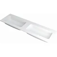 Ink Wastafel Faktor polystone dubbel zonder kraangaten 160 cm x 45 cm x 1,5 cm Mat wit 3407240