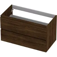 Ink Onderkast 2 laden greeploos met houten keerlijst 90 cm x 45 cm x 52 cm Koper eiken 1257140