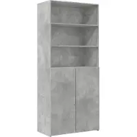 vidaXL Hoge kast 80x42,5x249 cm bewerkt hout betongrijs