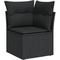 vidaXL 9-delige tuinmeubelset met kussens, zwart, polyrotan