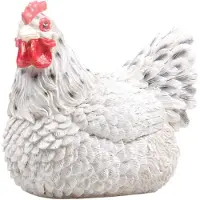 Farmwood Tuinbeeld Bella Broedende Kip Wit 15 X 18 X 15 Cm
