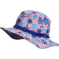 Playshoes zonnehoed UV werend bloemen meisjes 51 cm blauw/roze