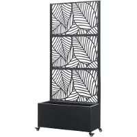 Casa.pro Tuinscherm Surnskoki met plantenbak 190x82x38 cm zwart