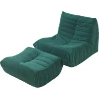 En.casa Relaxstoel Kodsø lounge fauteuil met voetenbank groen []