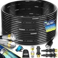 MASKO Rioolreinigingset Rioolslang 15 Meter - Geschikt Voor Kärcher K2, K3, K4, K5, K6, K7 & Lavor Hogedrukreiniger - Universele Afvoerslang - Afvoerpijp Slang Reiniging Set