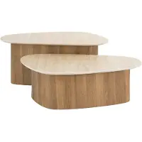 AnLi Style Salontafel set/2 Romano driehoekig (Taupe, 90x40x43cm)