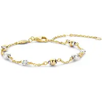 Ti sento Dames Armband - 925 zilver - Zirkonia met geel verguld - 23076ZY