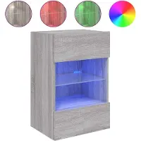 vidaXL Tv-wandmeubel met LED-verlichting 58,5x30x60,5 cm grijs sonoma