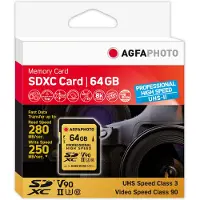 Agfa SDXC UHS II - 64GB, professionele, snelle kaart, U3, V90