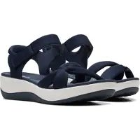 Clarks Arla Shore Navy Textile Sandalen