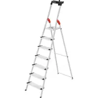 Hailo Trapladder L80, EN 131, met multifunctionele schaal en XXL-treden, tot 150 kg, 7 treden