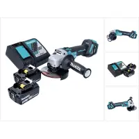 Makita DGA 513 RT accu haakse slijper 18 V 125 mm borstelloos + 2x accu 5.0 Ah + lader