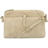 Manfield Beige suède schoudertas | Maat Onesize