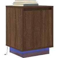 vidaXL Nachtkastje met LED-verlichting 38x34x50 cm bruin eiken
