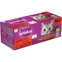 Whiskas 1+ Pouch Adult Gelei Classic Selectie Multipack 60x85g