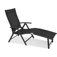 Garden Point Set van twee zwarte aluminium ligbedden Toulouse