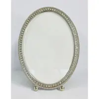 MEA Fotolijstje ovaal m strass zilverkleur metaal 14x1,5x19,5cm
