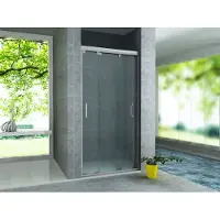 Alvoro Pure Nis Schuifdeur 80x200cm 3-delig - Chroom - Veiligheidsglas - Douche, Douchedeuren