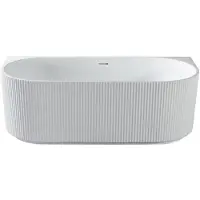 SaniGoods Milano half vrijstaand bad met ribbel acryl 170x80cm wit mat