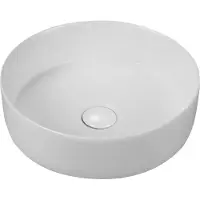 Alvoro Sublime Opzetwastafel Rond 36cm Keramiek - Mat Wit - Wastafels, Opzetwastafels