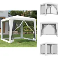 vidaXL Partytent met 4 netwanden, 2,5 x 2,5 m, wit - Paviljoens & partytenten
