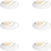 QAZQA Set van 6 Moderne inbouwspot wit GU10 rond trimless - Oneon