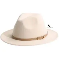 San vitale - Fedora Hoed Creme - Festival - Stijlvol - Verstelbare pasvorm - One Size Fits Most - 55-58cm - Polyester - Creme