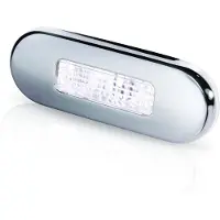 Hella Marine Stainless Steel Segnapassi Polished Warm White Courtesy Light Zilver