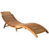 vidaXL Ligbed - Ligstoel - Ligbedden - Ligstoelen - Ligbed met kussen massief acaciahout