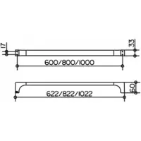 Keuco Edition 11 badlakenhouder vast 600 mm enkel verchroomd 11101010600