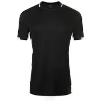 Sols Mannen, Sportief shirt, Classico Contrast Korte Mouw Voetbal T-shirt (M), Zwart, M