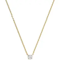 Ti sento Dames Ketting - 925 zilver - Zirkonia met geel verguld - Maat 42 - 34087ZY