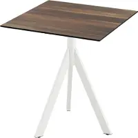 Essentials Infinity Tripod Terrastafel Wit Frame + Tropical Wood HPL 70x70 cm - 140021277 - Horeca & Professioneel