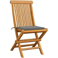 The Living Store Teak Hout - Tuinstoelen - Tuinstoelen 8 st met grijze kussens massief teakhout - Tuinset - Buitendecoratie - Lounge Set