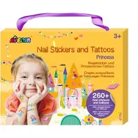 Avenir Nagelstickers En Tattoos - Prinses - 260+ Stuks - Makkelijk Verwijderbaar - 3 Jaar