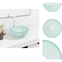 vidaXL Gootsteen - Gootstenen - Wastafel - Wasbak - Wasbak 30x12 cm gehard glas mat