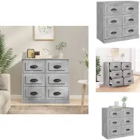 vidaXL Dressoir - Dressoirs - Kast - Wandkast - Dressoir 70x35,5x67,5 cm bewerkt hout betongrijs