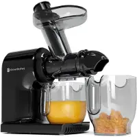 Kitchenbrothers Slowjuicer - Compact - Juicer - Groenten en Fruitpers - 45 mm - 500 ml - Zwart