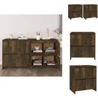 vidaXL Dressoir - Dressoirs - Boekenkast - Kast - Dressoirs 2 st 70x41x75 cm bewerkt hout gerookt eikenkleurig