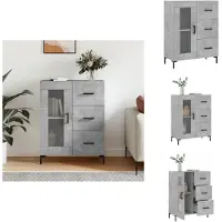 vidaXL Dressoir - Dressoirs - Opbergkast - Wandkast - Dressoir 69,5x34x90 cm bewerkt hout betongrijs