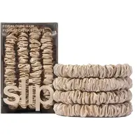 Slip Accessoires Hair Care Basic Skinny Hair Scrunchies Blonde 4 Stk.