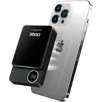 OOQE QuickMag 3 - Powerbank | Draadloos | 10000mAh | Snellader 22,5W | Zeer Sterke Magneet | 3 Apparaten Tegelijkertijd Opladen | LED Indicator | Geschikt voor MagSafe |Zwart